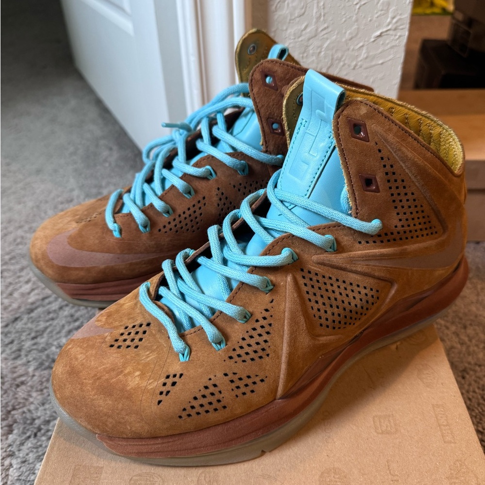 Nike lebron x 10 ext qs suede lifestyle basketball sneakers sz 8 - Picture 2 of 8